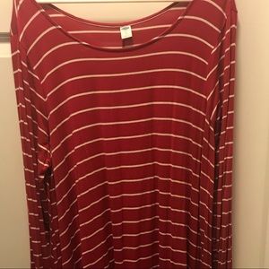 Pink and white stripped kind sleeve dress